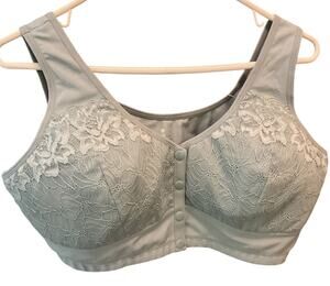 NWT Sz 2XL Posey Bra Front Snap Or Pullover Soft Back Lace Covered Soft Padding